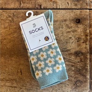 Blue floral socks